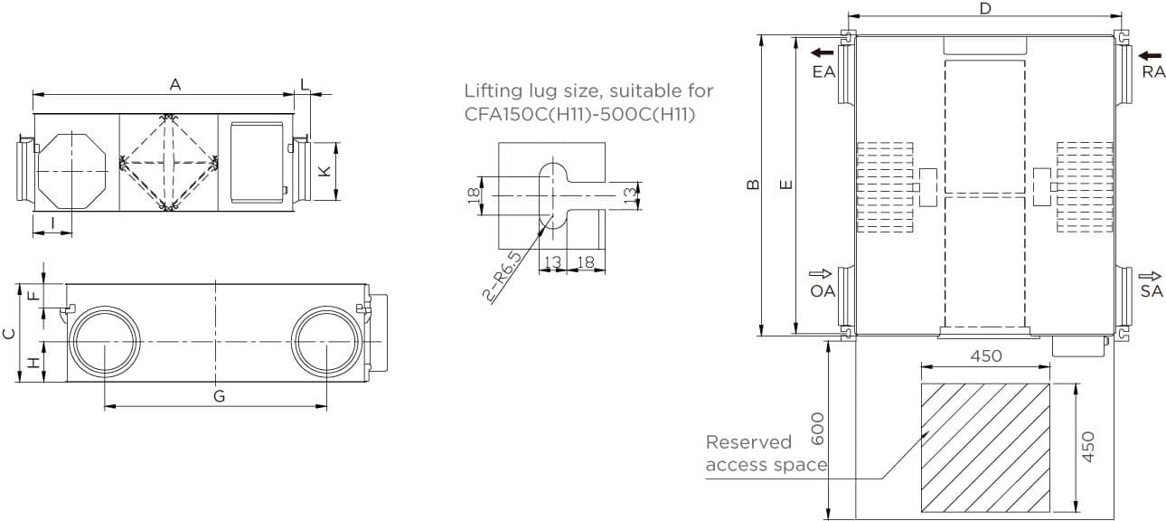 Unit dimensions drawing
